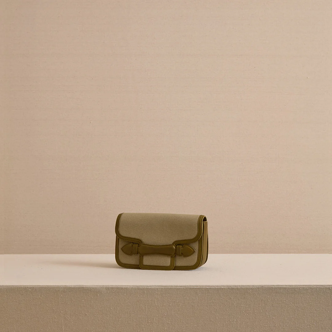 Romy Clutch in Canvas Olive - Image 3