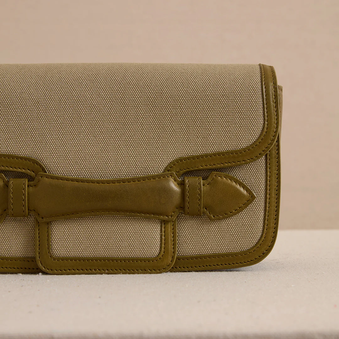 Romy Clutch in Canvas Olive - Image 6