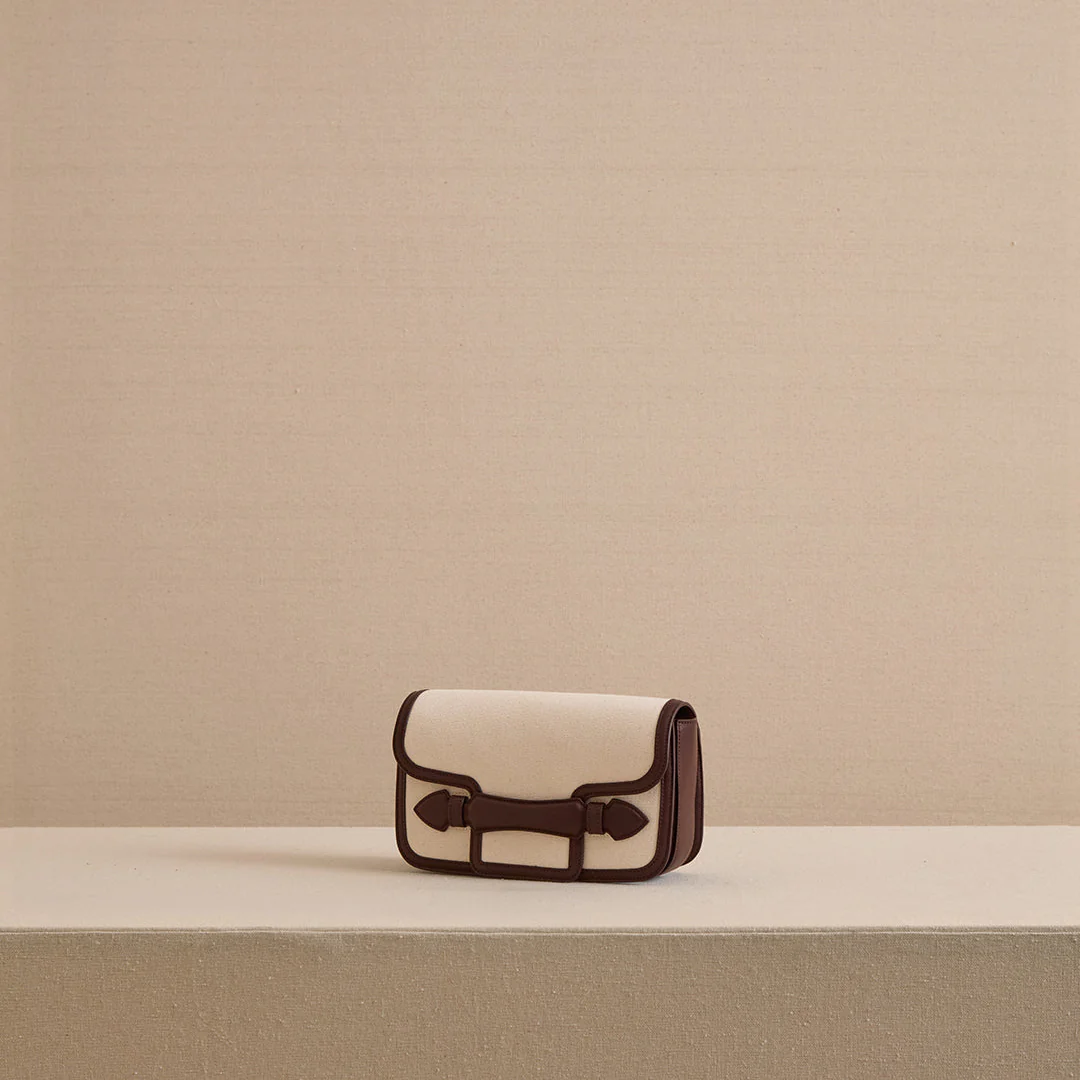 Romy Clutch in Canvas Chocolate - Image 3